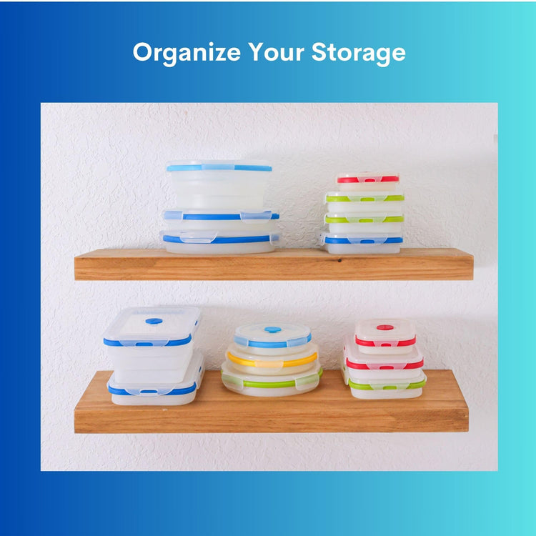 Collapsible Food Storage Containers with Lids