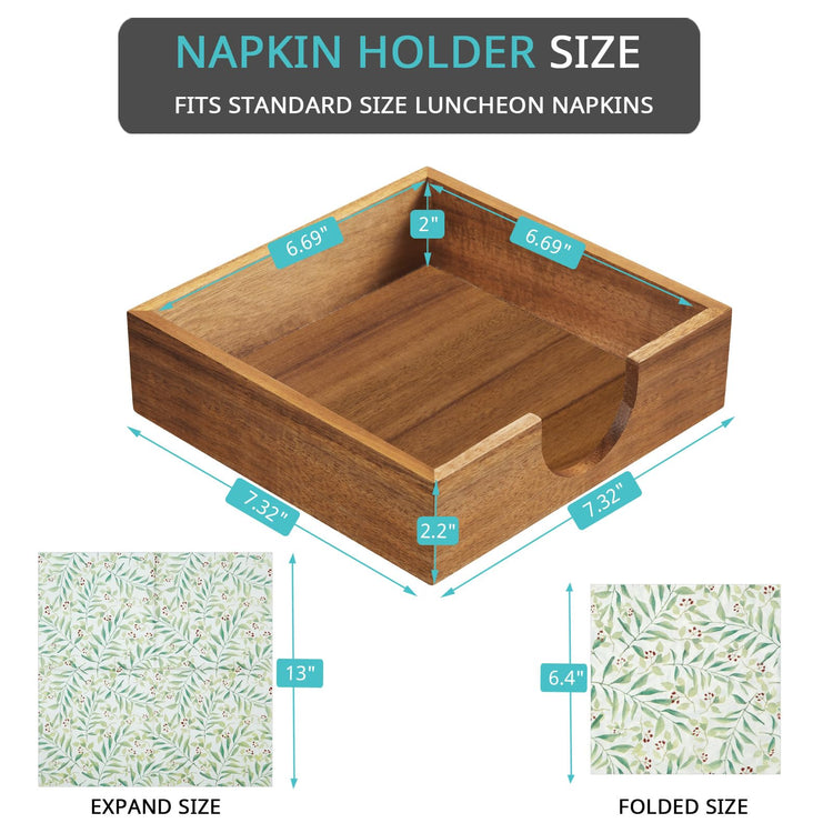 Acacia Wood Napkin Holder for Table