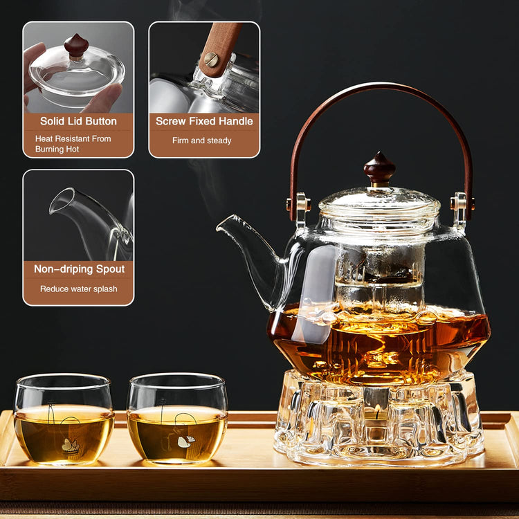 40oz Glass Teapot with Anti