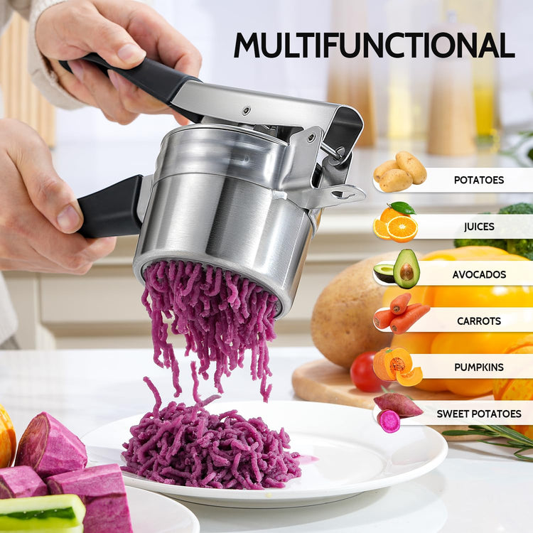 Potato Ricer Sopito Upgraded Stainless Steel Potato Masher with 3 Interchangeable Discs