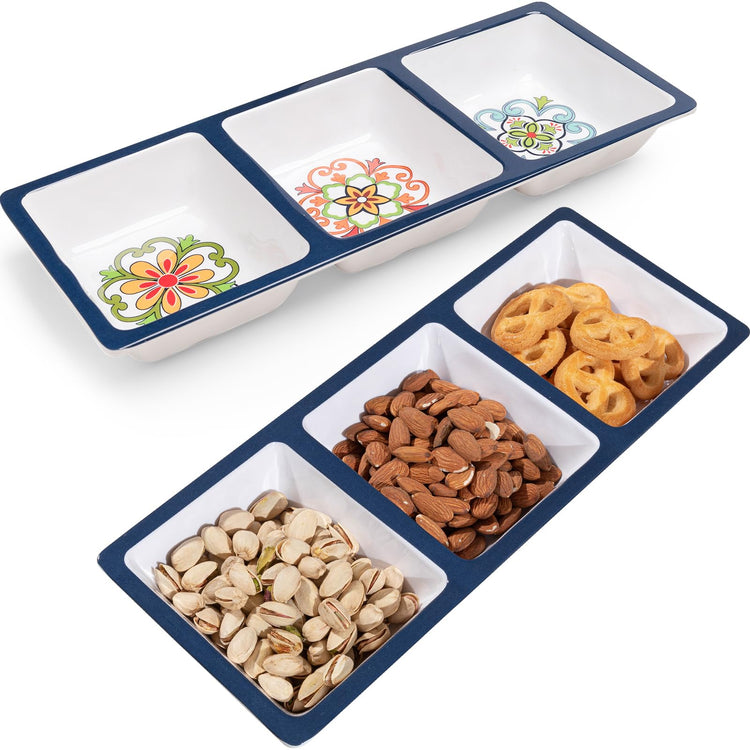 3 Section Divided Serving Trays (2 Count)