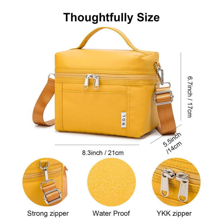 NOL Insulated Lunch Bags for Women Cooler Bag Lightweight Nylon Waterproof Lunch Box for Work Small Earth