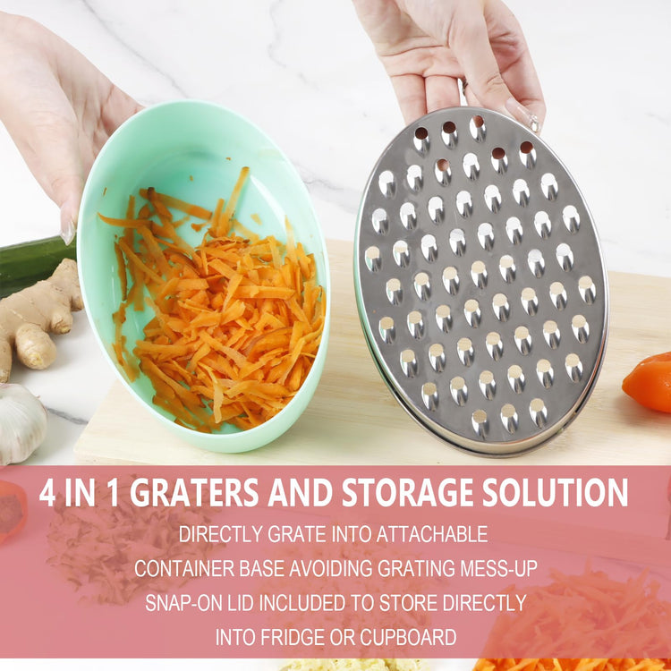 Cheese Grater Citrus Lemon Zester with Food Storage Container & Lid