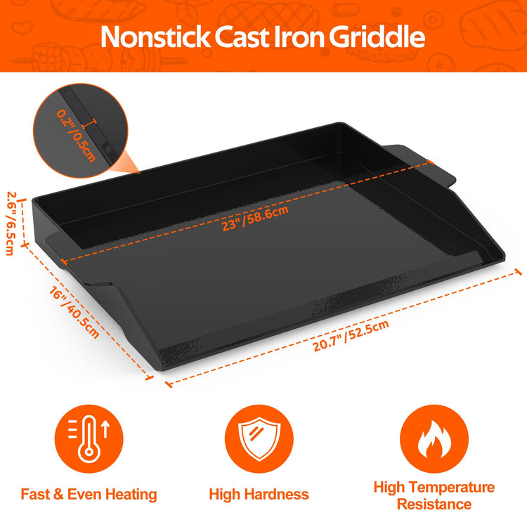 Onlyfire Universal Enamelled Cast Iron Cooking Griddle