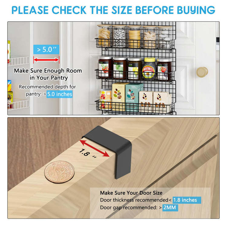 9 Tier Spice Rack Organizer with Door Hook