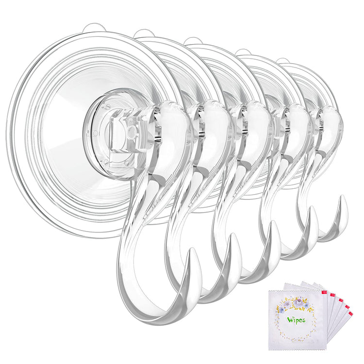 Suction Cup Hooks with Wipes (5 Count)