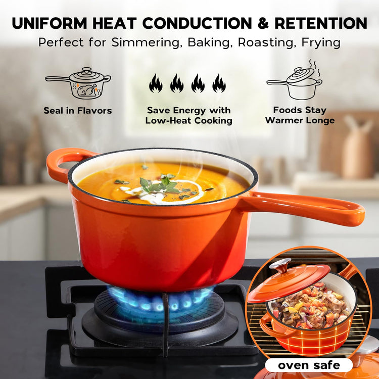 Enameled Cast Iron Sauce Pan Pot