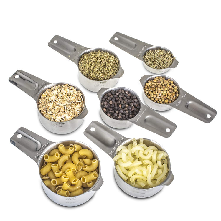 7-Piece 18/8 Stainless Steel Measuring Cups Set, Silver