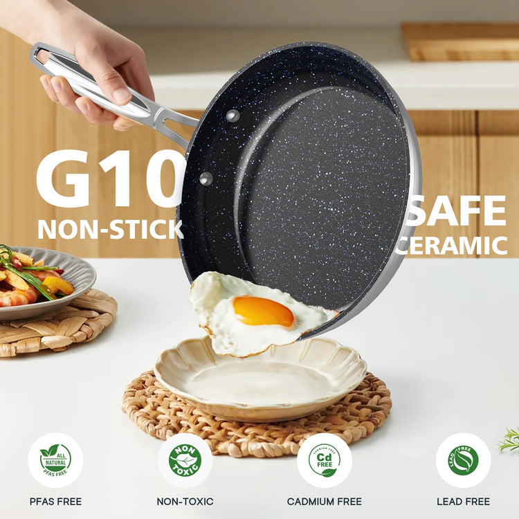 3-Piece 8”, 10”, 12” Forged Lightweight Frying Pan Set