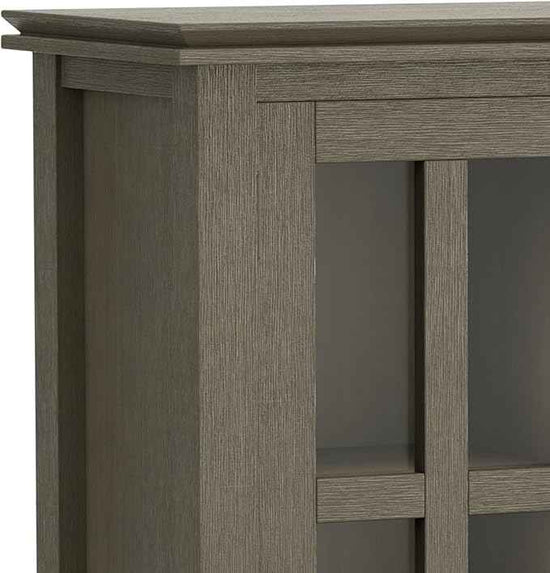 SIMPLIHOME Artisan SOLID WOOD 30 Inch Wide Contemporary Low Storage Cabinet in Farmhouse Grey, For the Living Room, Entryway and Family Room