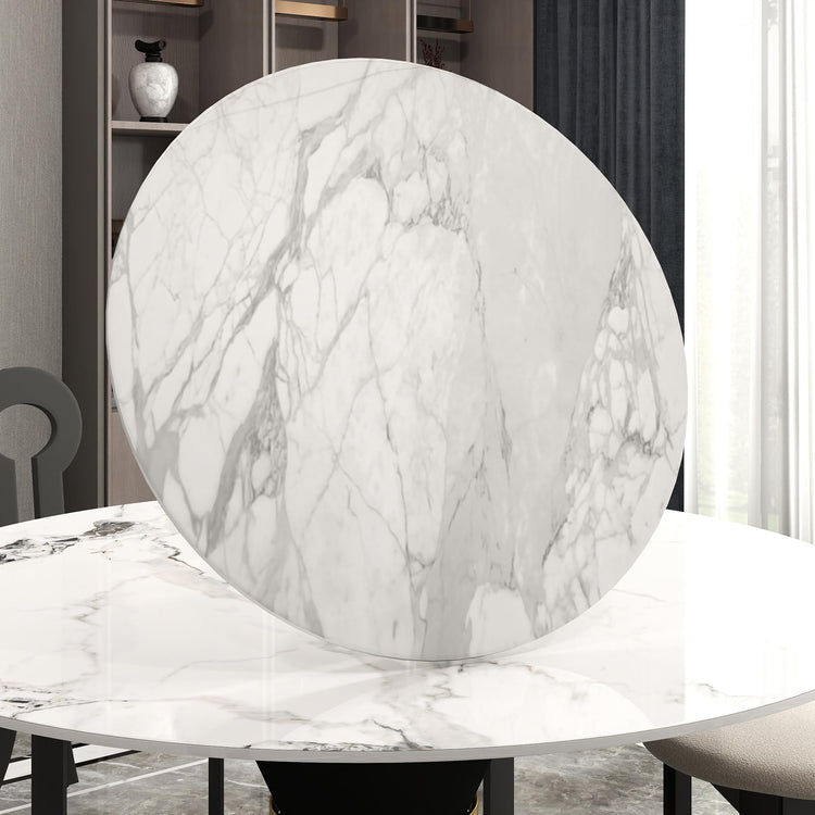 31.5" Lazy Susan for Table Top Tempered Glass Rotating Serving Tray for Dining Table