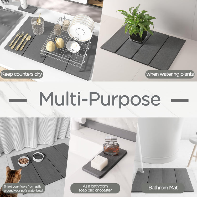 2PCS Stone Drying Mat for Kitchen Counter (2 Count)