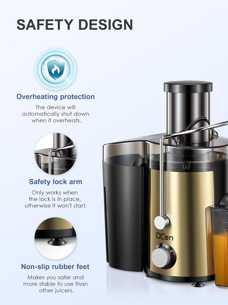 Juicer Machine 800W Centrifugal Juicer with Wide Mouth Feed Chute