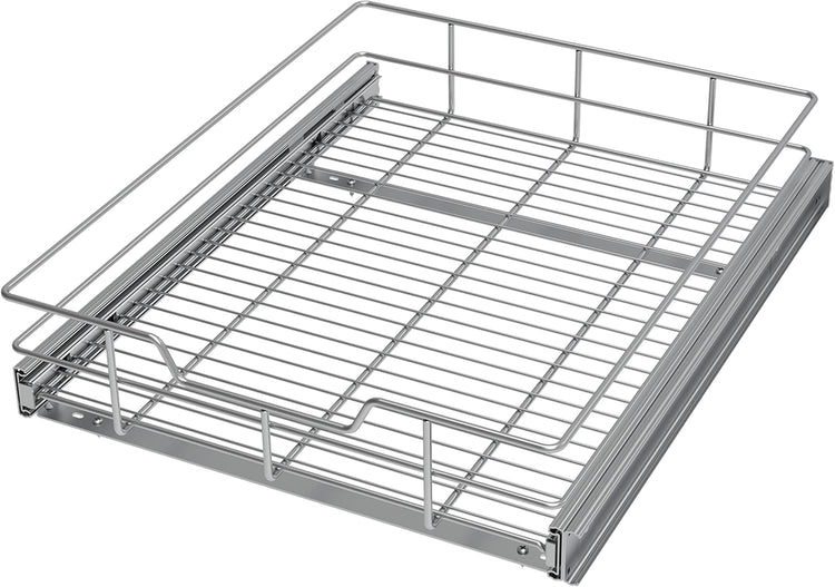 Pull Out Cabinet Organizer 20" W X 22" D, Slide Out Drawers For Kitchen Organizers and Storage, Pull Out Drawers For Cabinets Capacity Heavy Duty Caddy, Cabinet Shelves Chrome-Plated, Bathroom Pantry