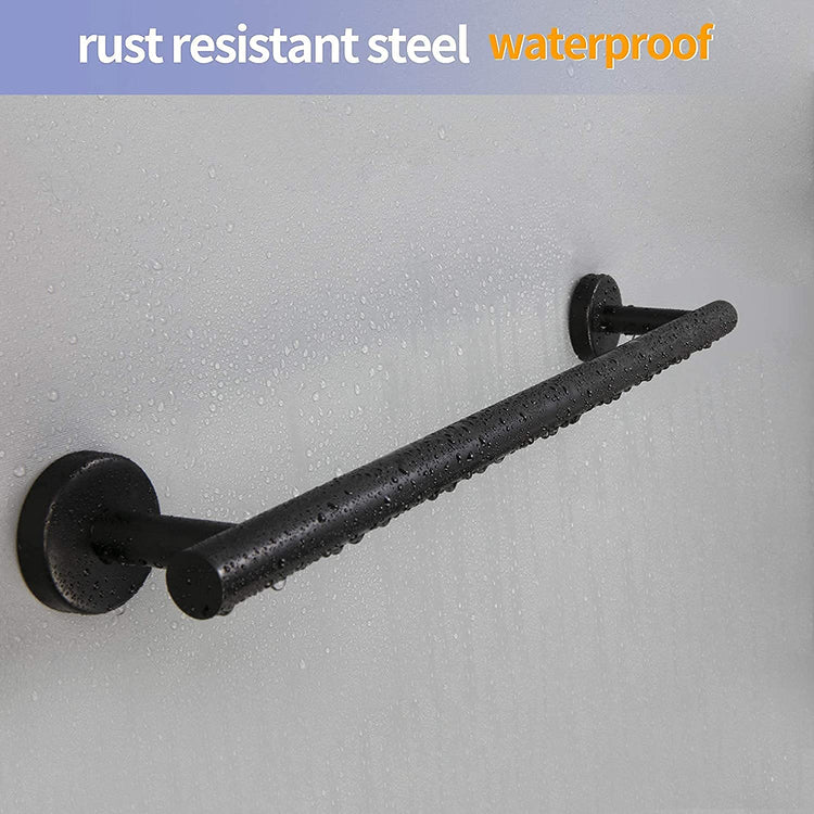 2 Pieces Matte Black Bathroom Towel Bar