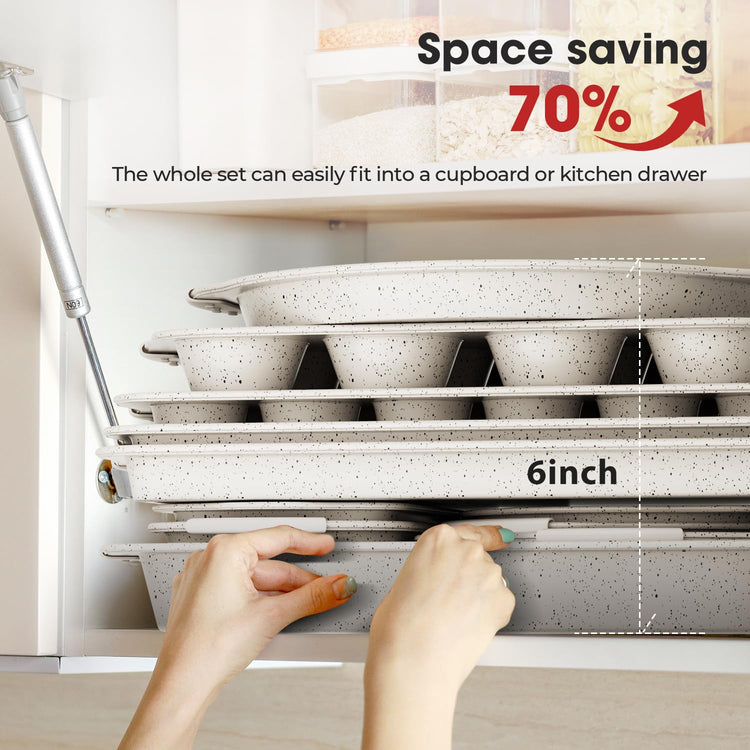 11 Piece Kitchen Nonstick Stackable Bakeware Set