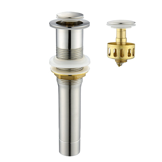 Pop up Sink Drain Stopper for Bathroom Vessel Vanity Sink Art Basin Brushed Nickel