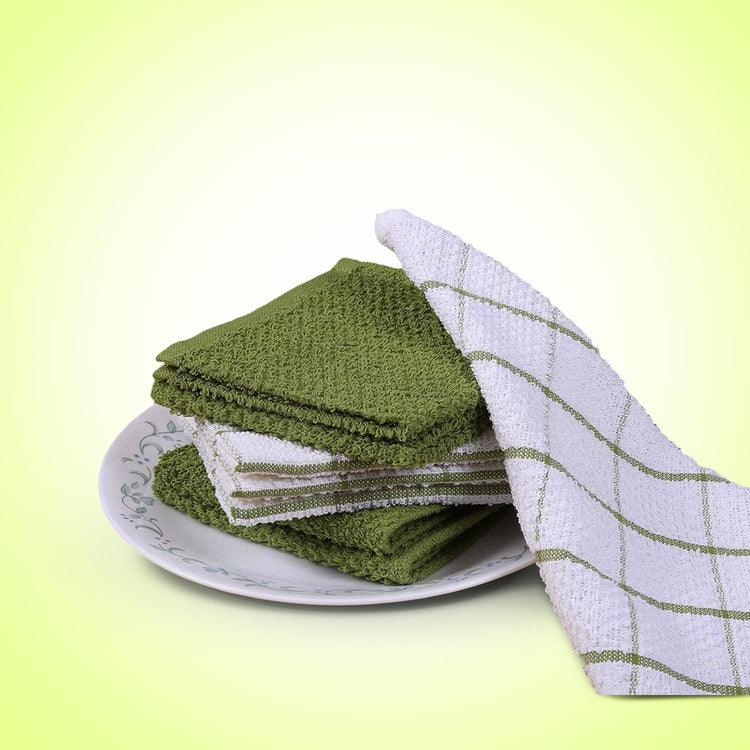 Cotton Kitchen Dish Cloths Set of 8 (8 Count)
