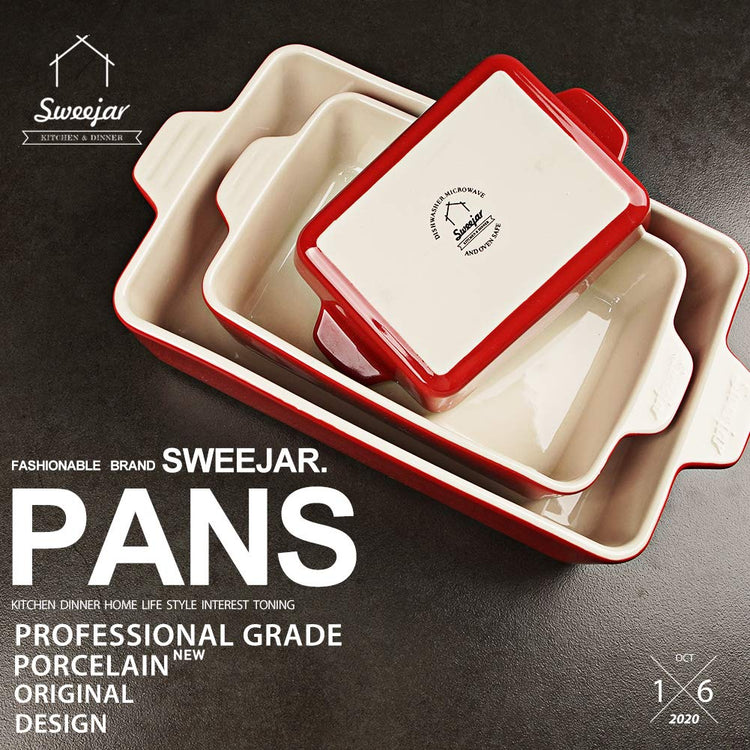 Sweejar Ceramic Bakeware Set (3 Count)