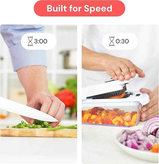 Fullstar The Original Pro Chopper - Vegetable Chopper and Spiralizer, Food Chopper with Container, Fruit Slicer, Kitchen Gadgets & Gifts, Home Essentials (4 in 1, Black)