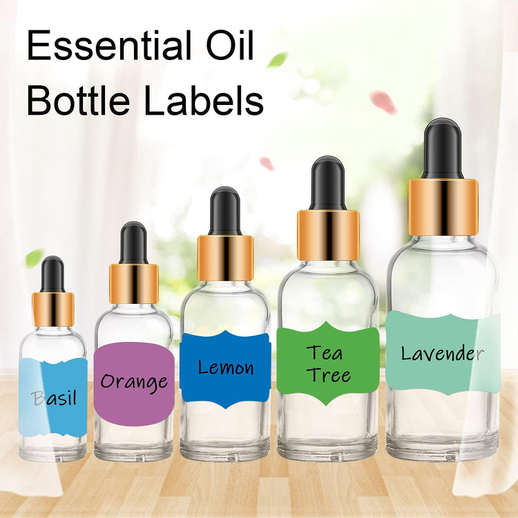 Wisdompro 256 Pcs Colored Label Stickers, Self Adhesive Gift Tag Stickers Blank Write on Labels for Essential Oil Bottles, Jars and Food Containers - 2 x 1.2 inch