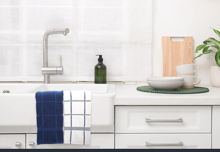 100% Cotton Terry Dish Towels, 4 pack16 x26 Inches, Super Soft and Absorbent Kitchen Towels, Perfect for Kitchen Cleaning and Dish Washing | Navy Blue … - Nestoria