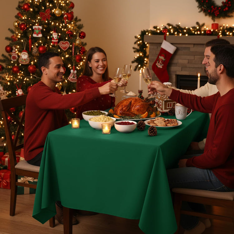 10 Pack Hunter Green Tablecloths for Rectangle Tables (10 Count)