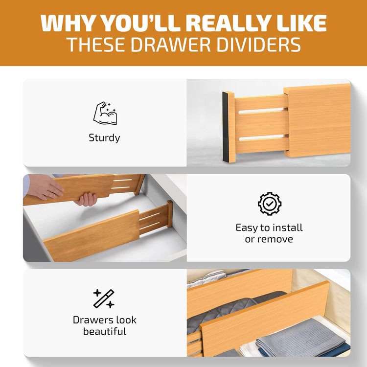 6 Pack Deep Drawer Dividers 4 (6 Count)
