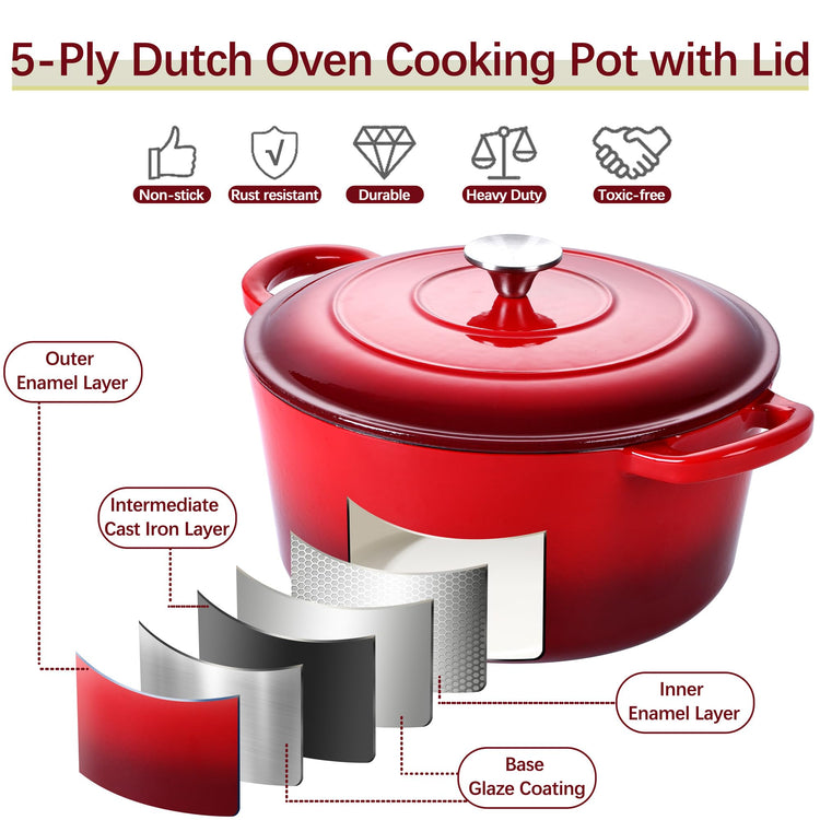 7QT Enameled Dutch Oven
