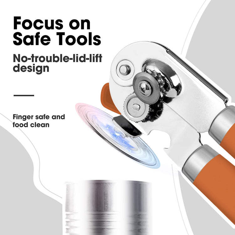 Heavy Duty Hand Can Opener Manual with Magnet Lid Remover