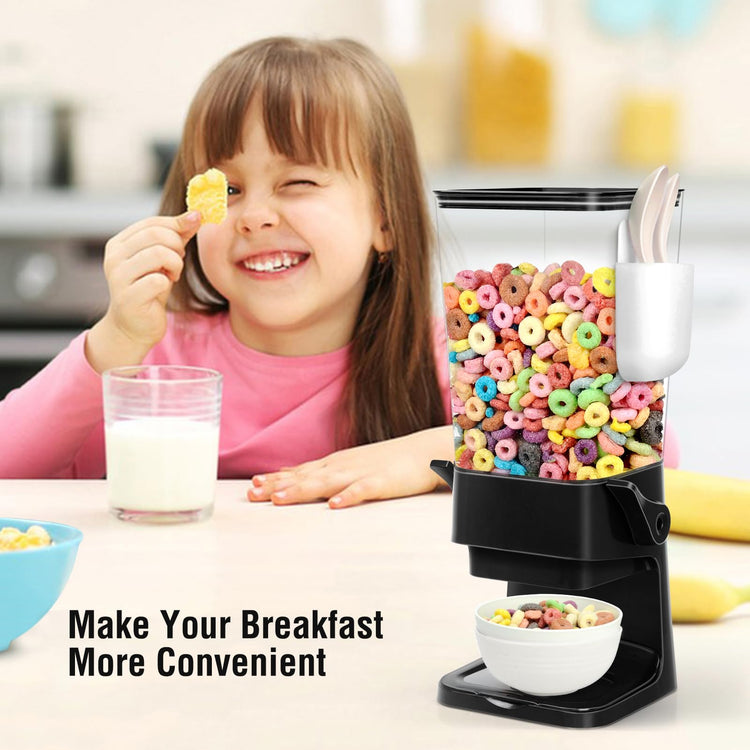 Cereal Dispenser Countertop with 4 Pack Bowls and Spoons 5.5 Qt (2 Count)