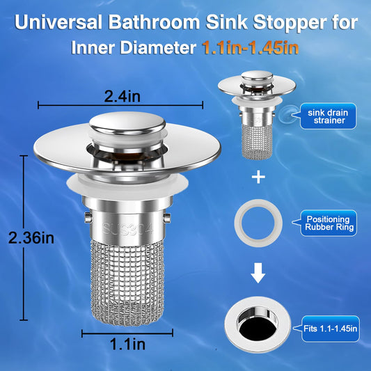 Bathroom Sink Drain Strainer (2 Count)
