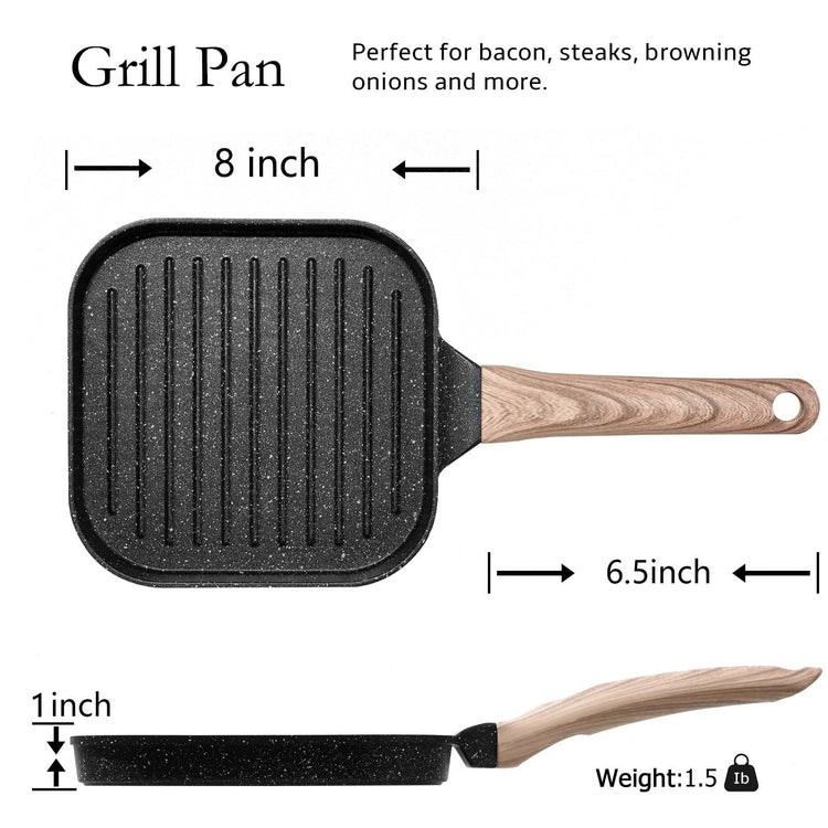 7 Inch Nonstick Small Grill Pan for Indoor Cooking