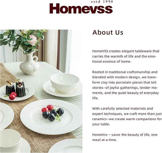 HomeVss, New Bone China Dinnerware Set, Embossed Diamond Design, 18pc Set