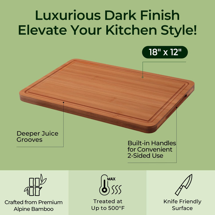 Carbonized Bamboo Cutting Board for Kitchen