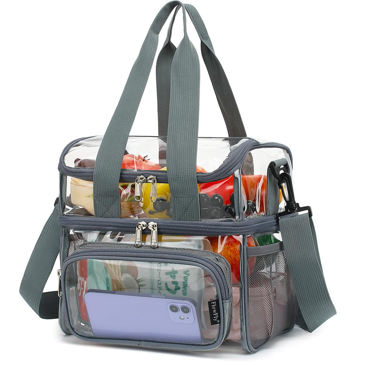 Clear Bag Double Decker for Stadium Events With Shoulder Strap for Women