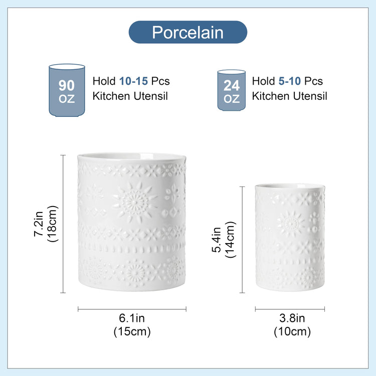 7.2"+5.4" Ceramic Utensil Holder Set of 2 (2 Count)