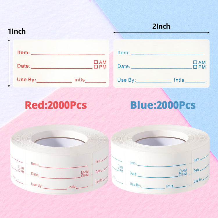 8 Rolls 4000 Pieces Removable Food Labels (4000 Count)