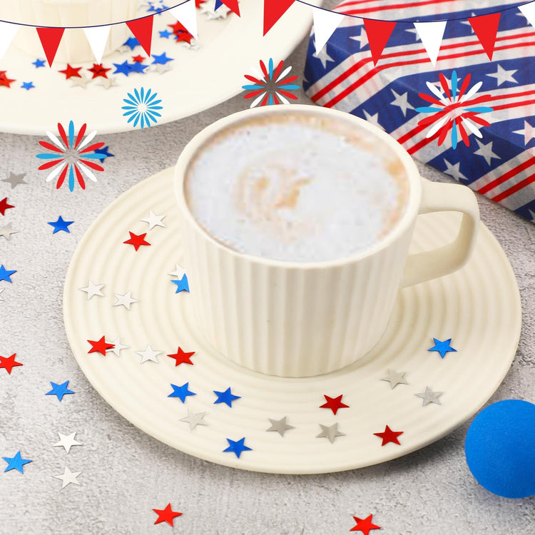 4th of July Confetti Red White and Blue Table Decorations