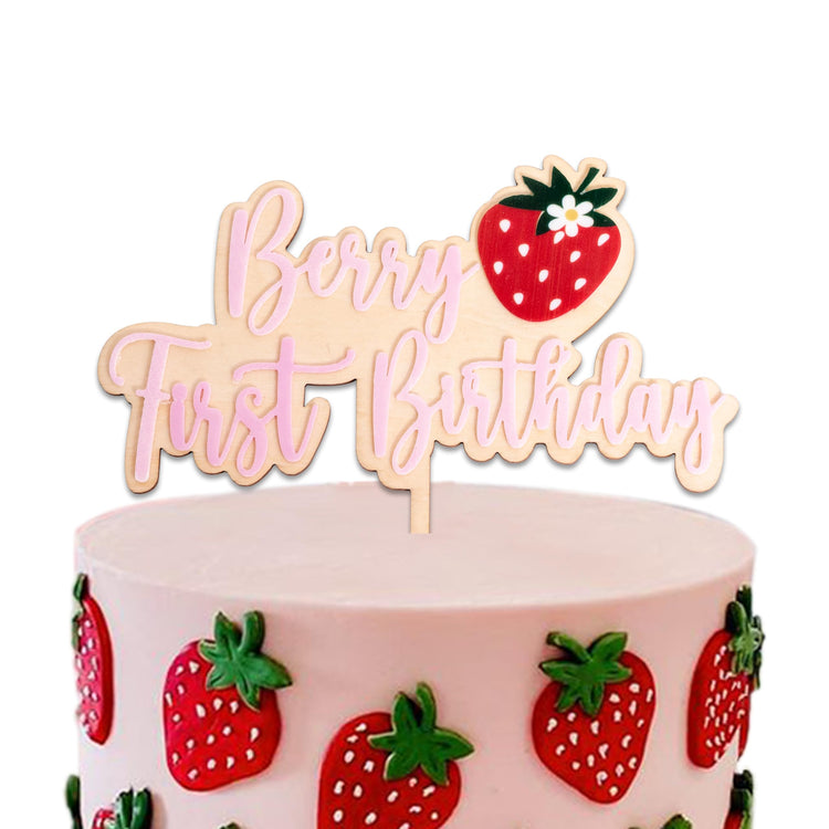 Berry First Birthday Cake Topper