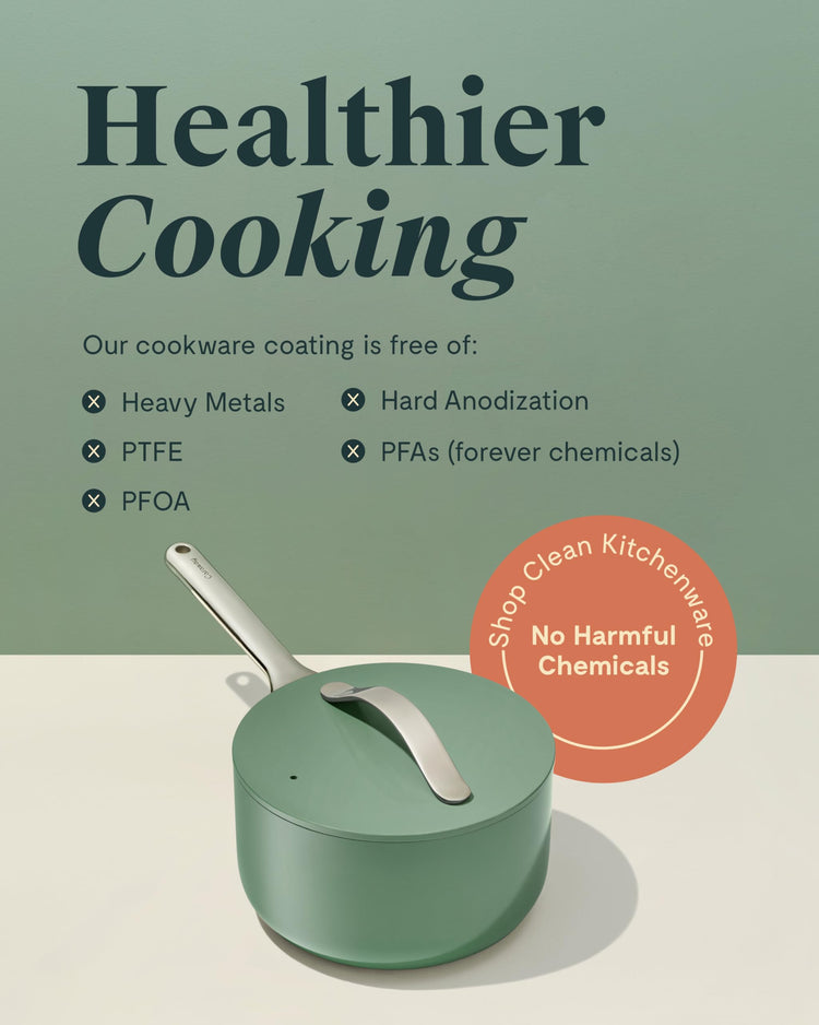 Non Stick 1.75 qt Ceramic Sauce Pan with Lid