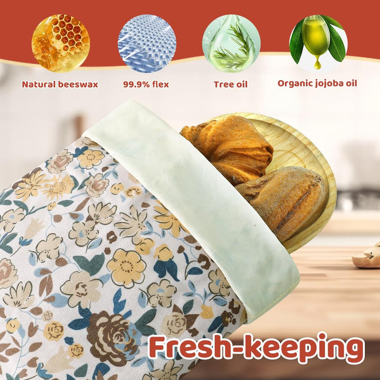 Beeswax Bread Bags for Homemade bread (2 Count)