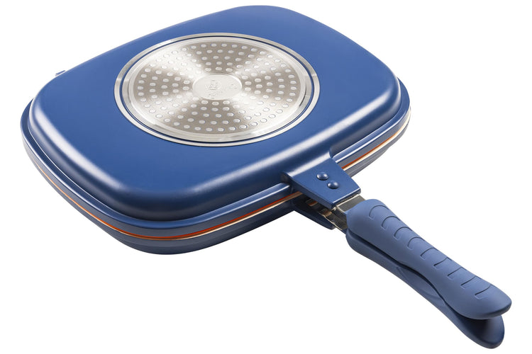 12-Inch Take-A-Part Double Skillet – Nonstick Ceramic Coated Frying Pan for All Stovetops (Gas, Electric, Induction, Ceramic) – Dishwasher Safe with Extra Silicone Seal