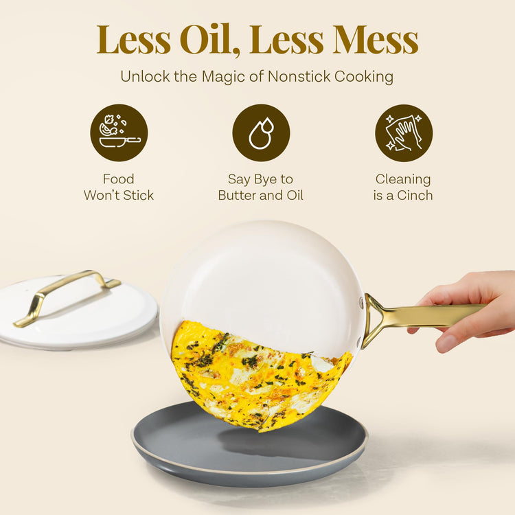 Modern 11 Pc Ceramic Cookware Set