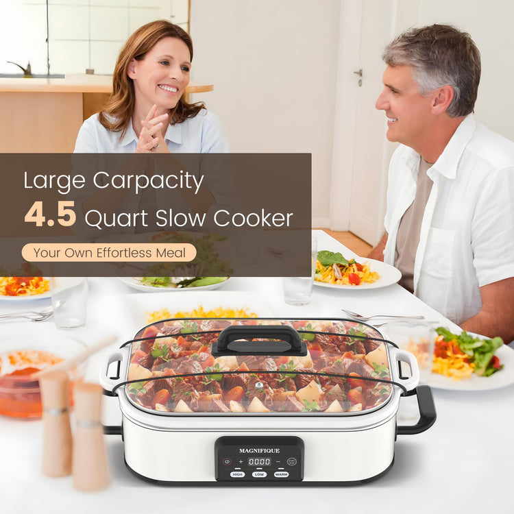 4 Quart Casserole Programmable Slow Cooker with Ceramic Baking Dish