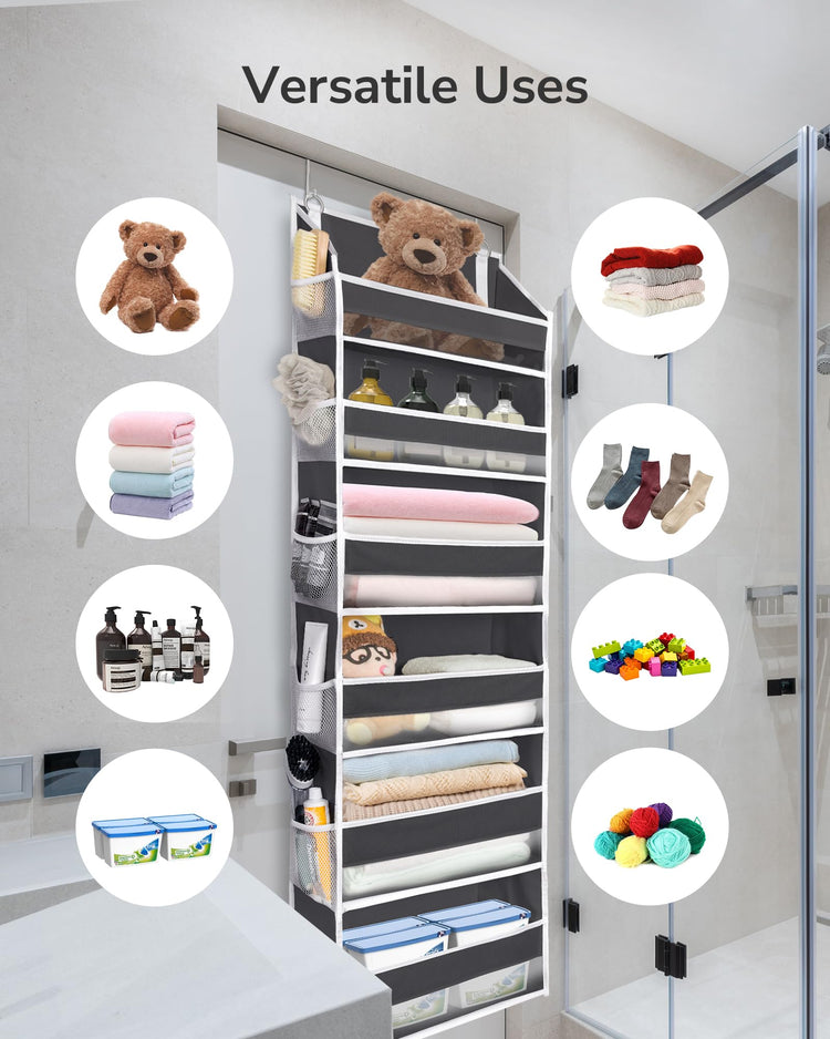 Over The Door Organizer with 6 Large Pockets 12 Side Pockets