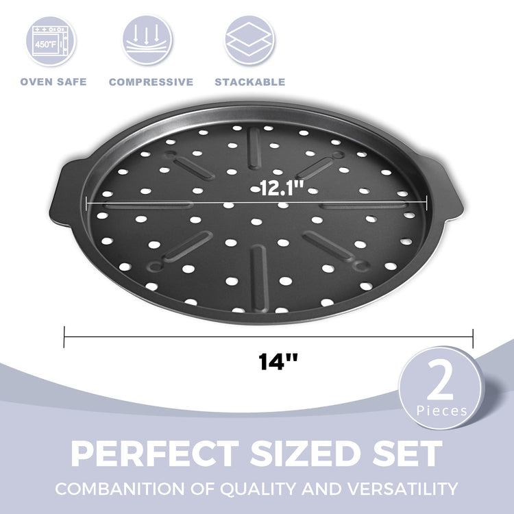 2 Pack Pizza Pan with Holes 12 Inch (2 Count)