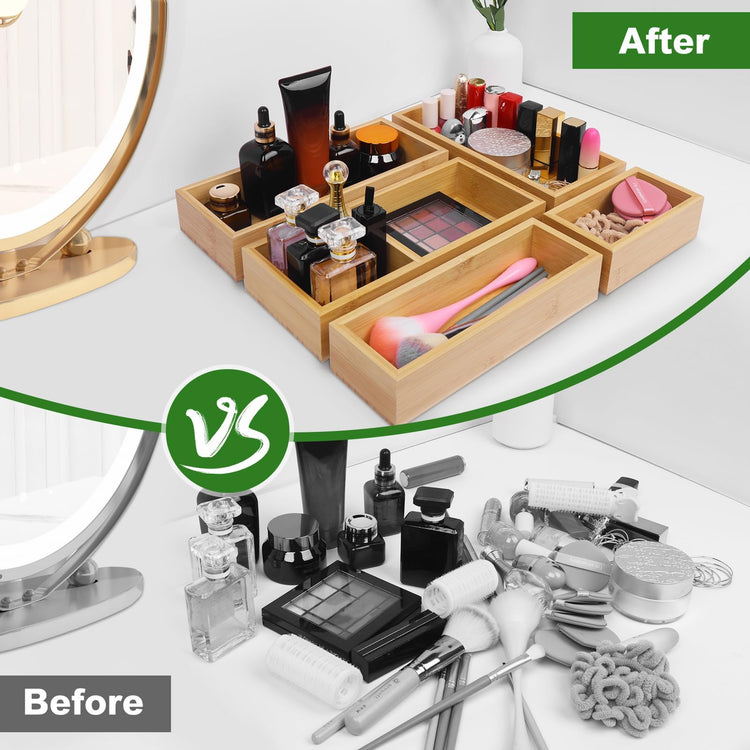 Bamboo Drawer Organizer Set (5 Count)