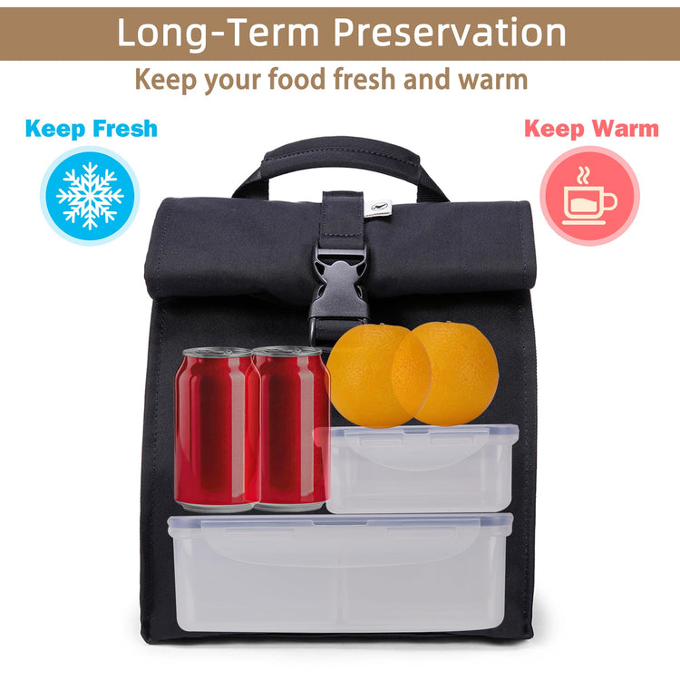 Insulated Lunch Bag Rolltop Lunch Box