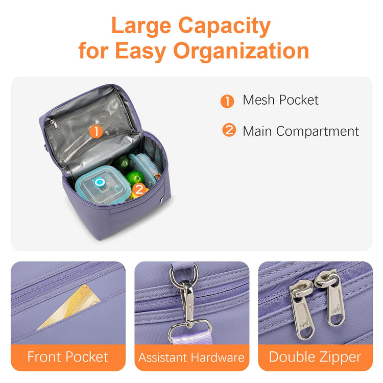NOL Insulated Lunch Bags for Women Cooler Bag Lightweight Nylon Waterproof Lunch Box for Work